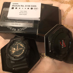 CASIO BLACK & ROSE GOLD WATCH 5146